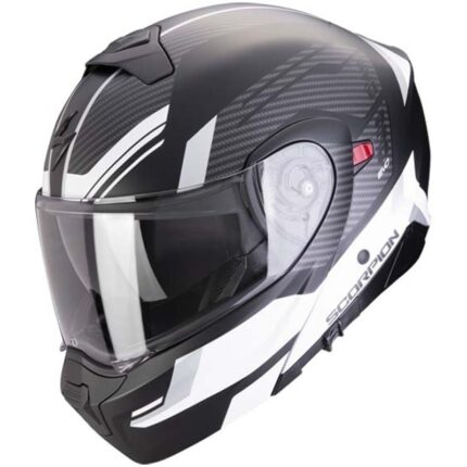 Modular Casco Scorpion Exo-930 Evo Sikon Negro Mate/Blanco/Plata